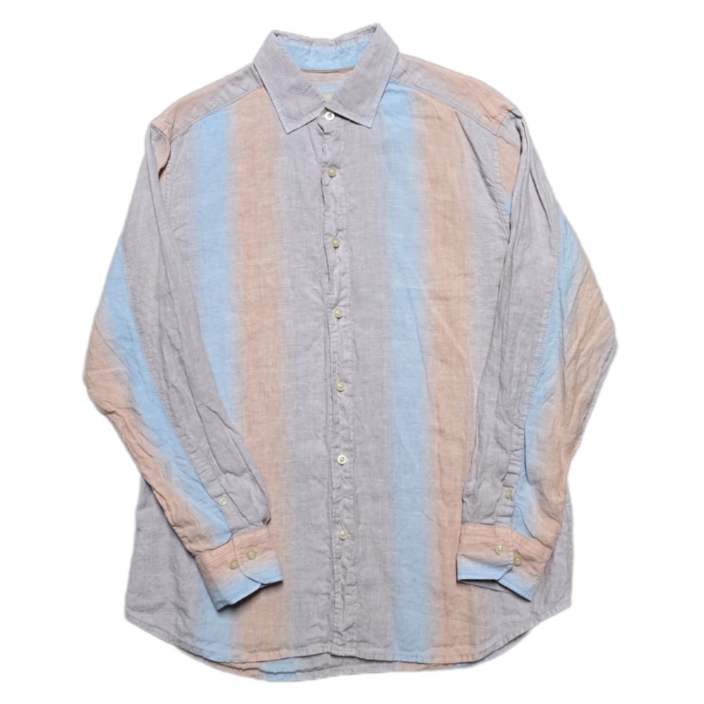Tommy Bahama 100% Linen Sunset Gradient Hawaiian Shirt‎ Mens M Long Sleeve